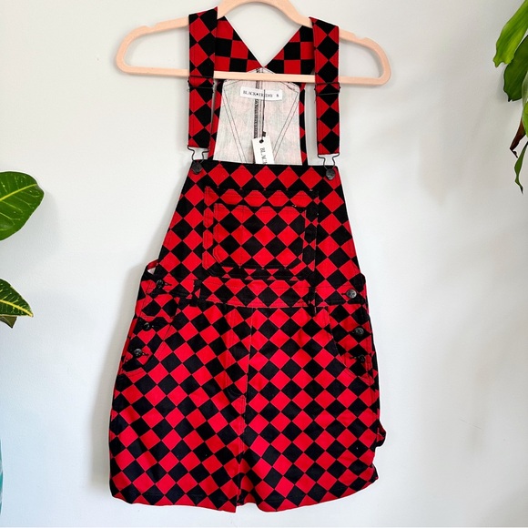 SALE NWT Black Friday Harlequin Checkered Overall Shorts, ModCloth, Harley Quinn - Picture 6 of 9